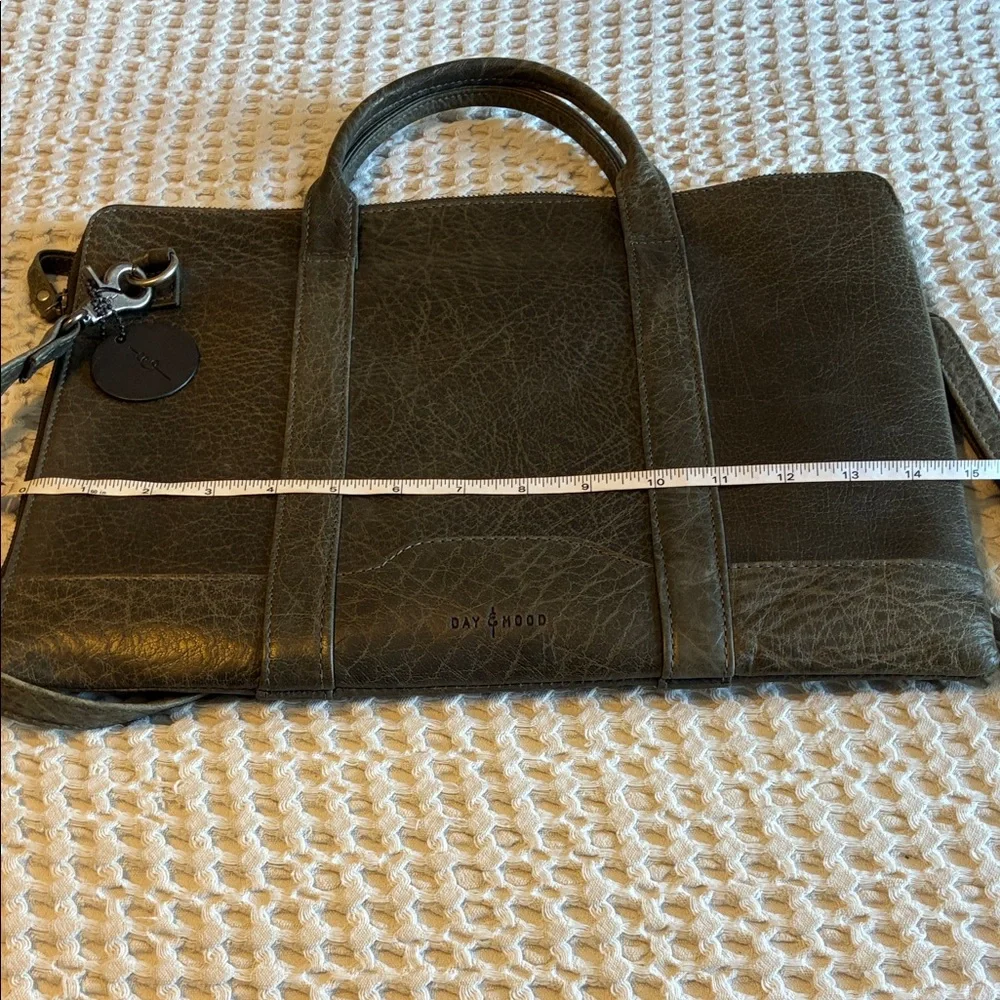 Gorgeous Gray Leather Day & Mood Laptop Bag With Dust Bag- Like New